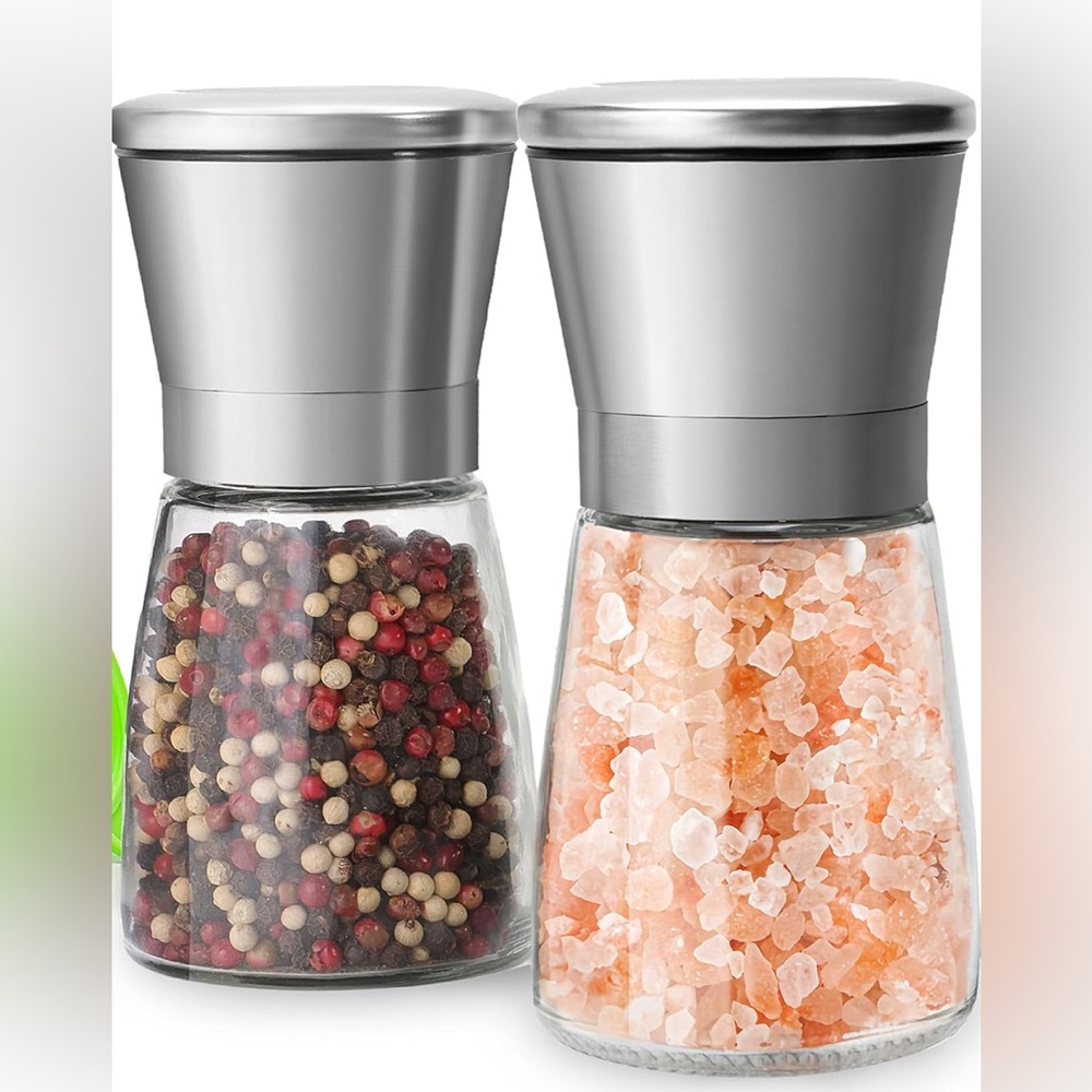 Stainless Steel Sea Salt and Pepper Grinder Set of 2 by Home EC